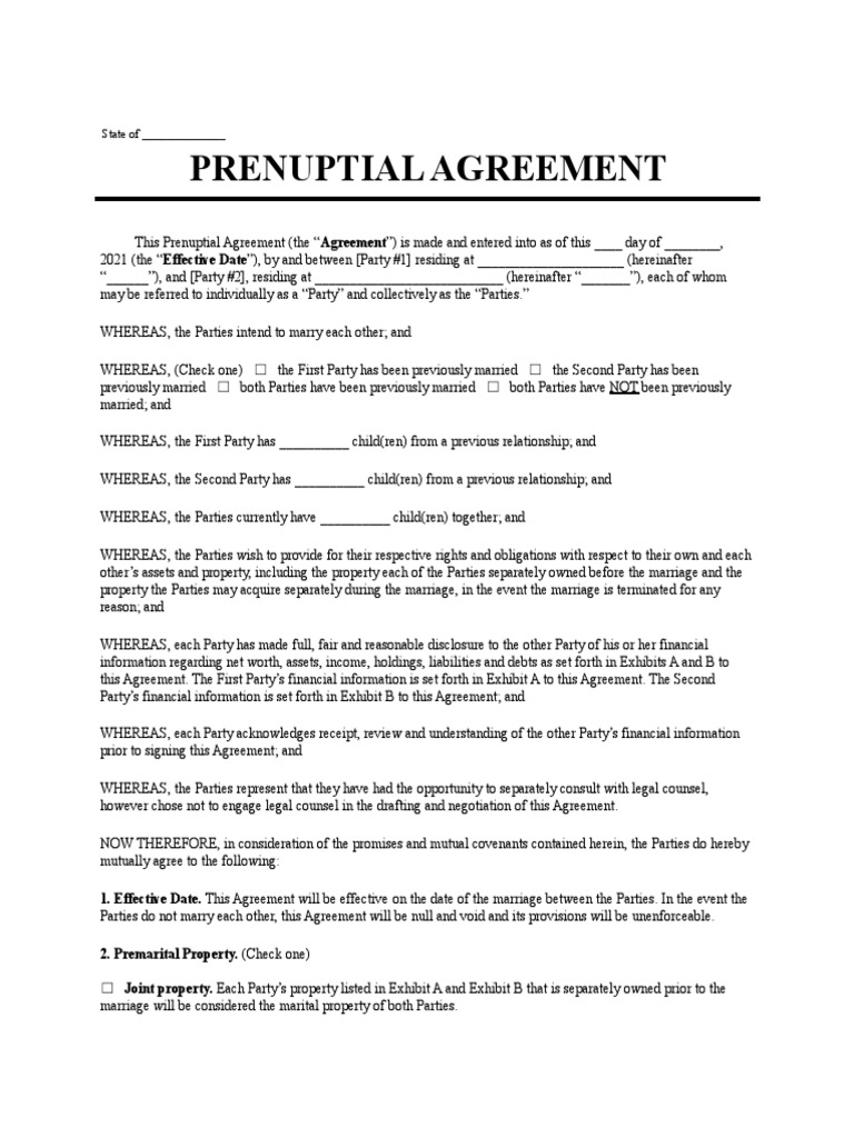 PDF Template Prenuptial Agreement Template | PDF | Arbitration | Alimony