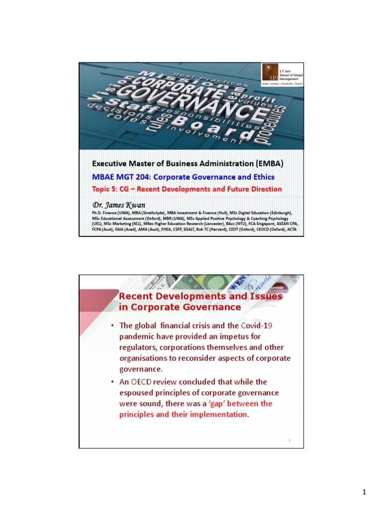 Corporate Governance & Sustainability | PDF | Governance | Corporate ...