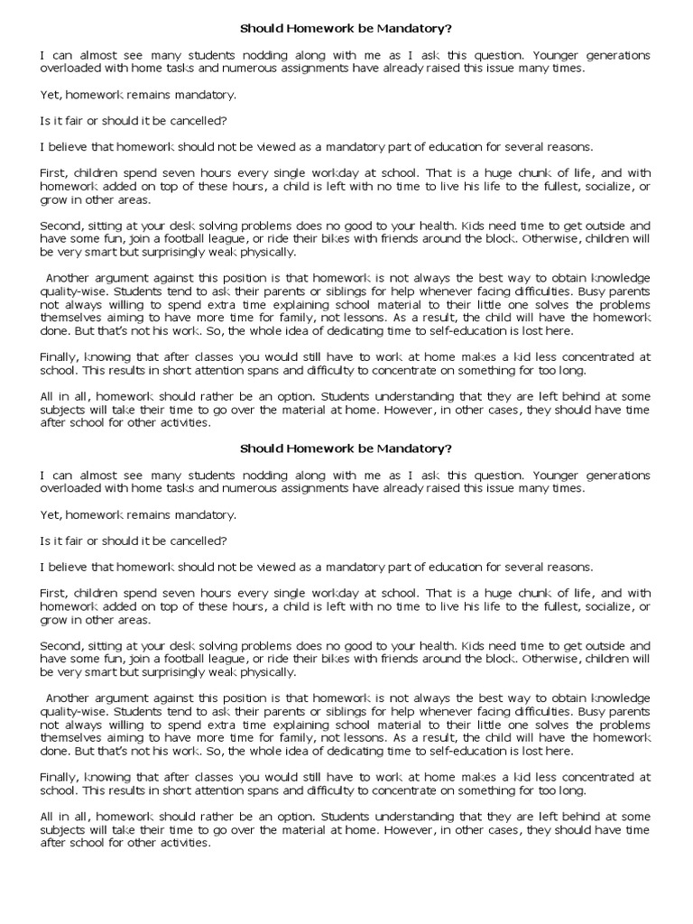 Should Homework Be Banned Balanced Argument Pros And Cons