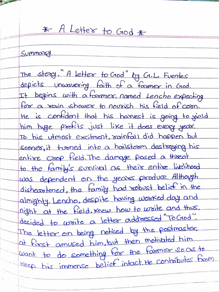 A letter to god pdf