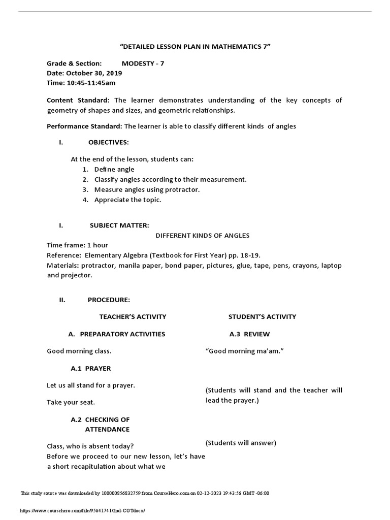 2nd COT PDF Angle Geometry