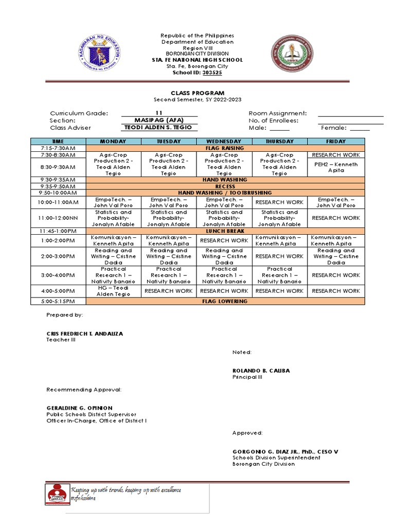 Sta. Fe National High School Class Program | PDF | Academic Term ...