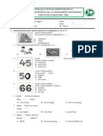 Soal PTS 1 Bahasa Inggris