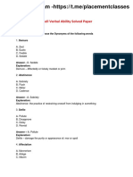 Dell Verbal Ability Solved Paper Synonyms, Antonyms, Grammar & Vocabulary