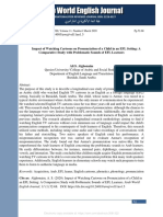 Impact of Watching Cartoons On Pronunciation of A Child in An EFL Setting A Comparative Study With Problematic Sounds of EFL Learners