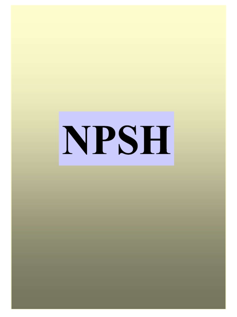 NPSH PDF Pressure Fluid Mechanics