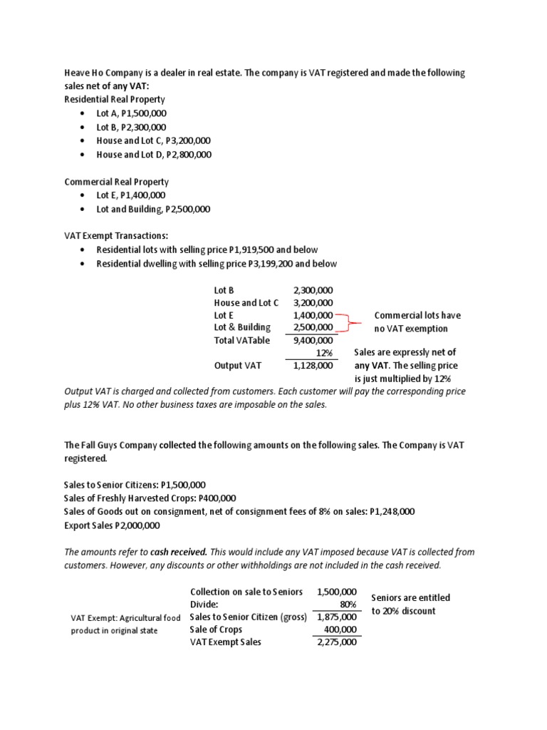 Business Tax Output VAT Activity PDF Value Added Tax Sales