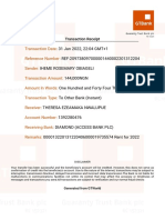 Transaction Date: Reference Number: Sender: Transaction Amount: Amount in Words: Transaction Type: Receiver: Account Number: Receiving Bank: Remarks