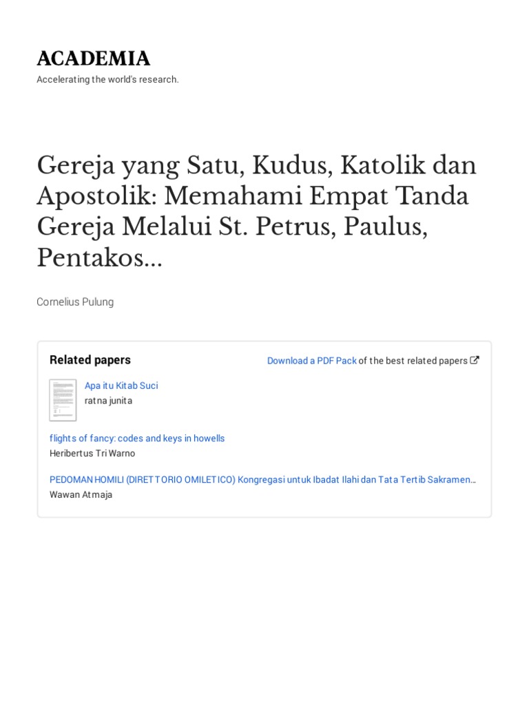 Gereja Yang Satu Kudus Katolik Apostolik-With-Cover-Page-V2 | PDF