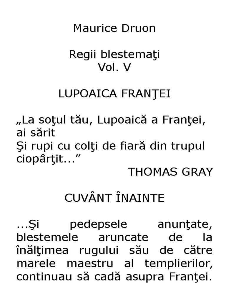 05 Druon-Maurice-Regii-Blestemati-Lupoaica-Frantei | PDF