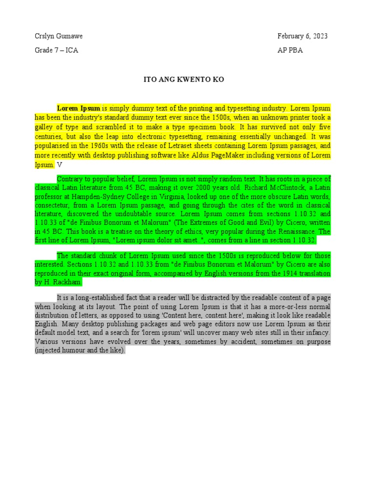 AP Pba Sample Format | PDF | Tullii | Graphic Design
