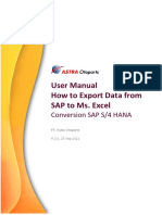 User Manual - Export Data From SAP To Excel v2.0