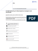 A Trade Hierarchy of Cities Based On Transport Cost Thresholds