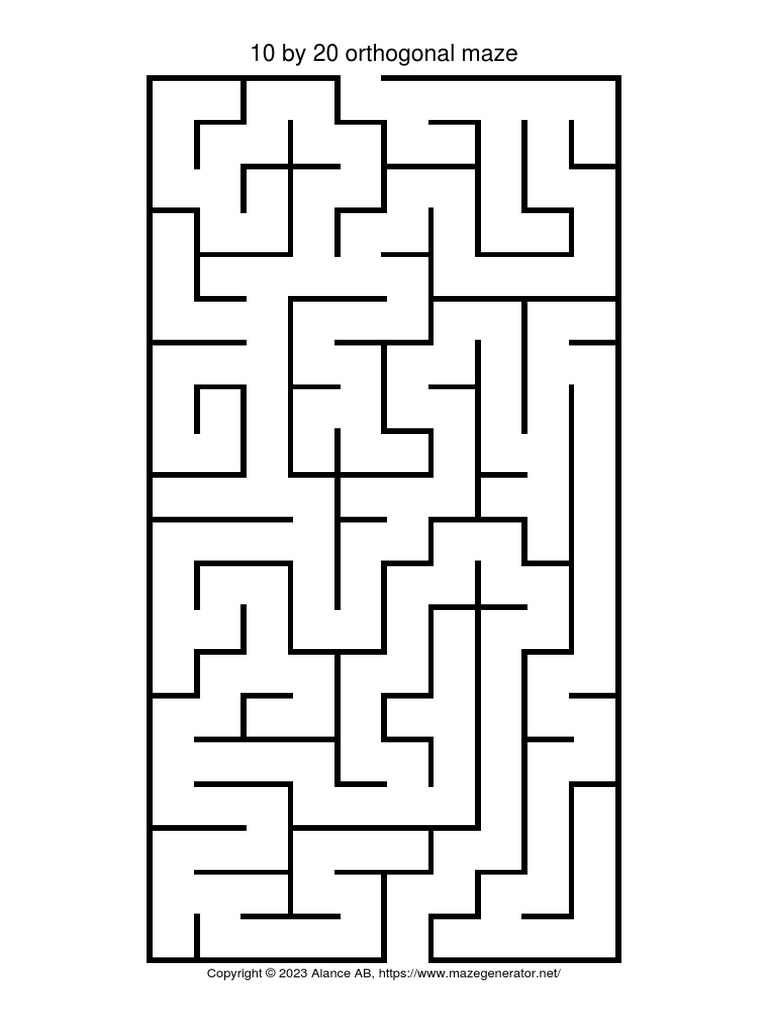 10 by 20 Orthogonal Maze PDF