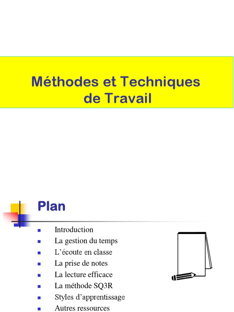 Méthodes de Travail Efficaces | PDF | Gestion du temps | Compétences ...