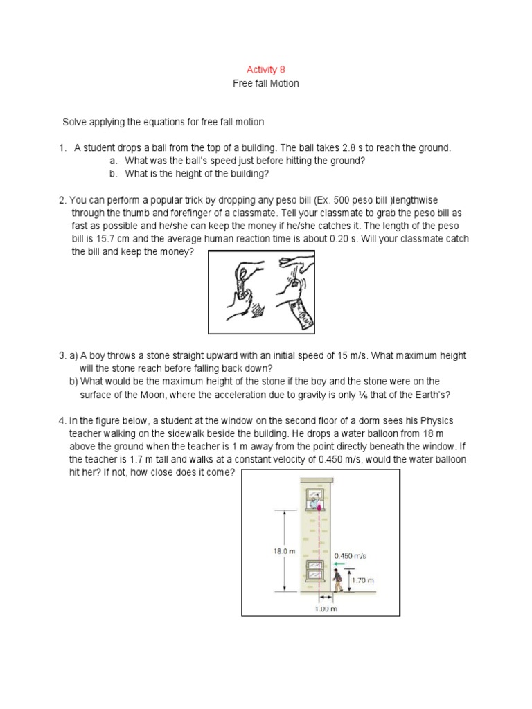 Free Fall Motion Problems and Solutions | PDF | Travel | Technology ...