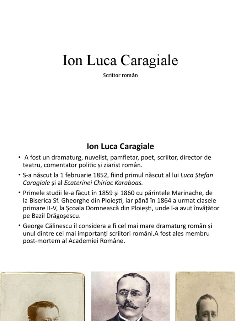 La Conac Ion Luca Caragiale Ion Luca Caragiale | PDF