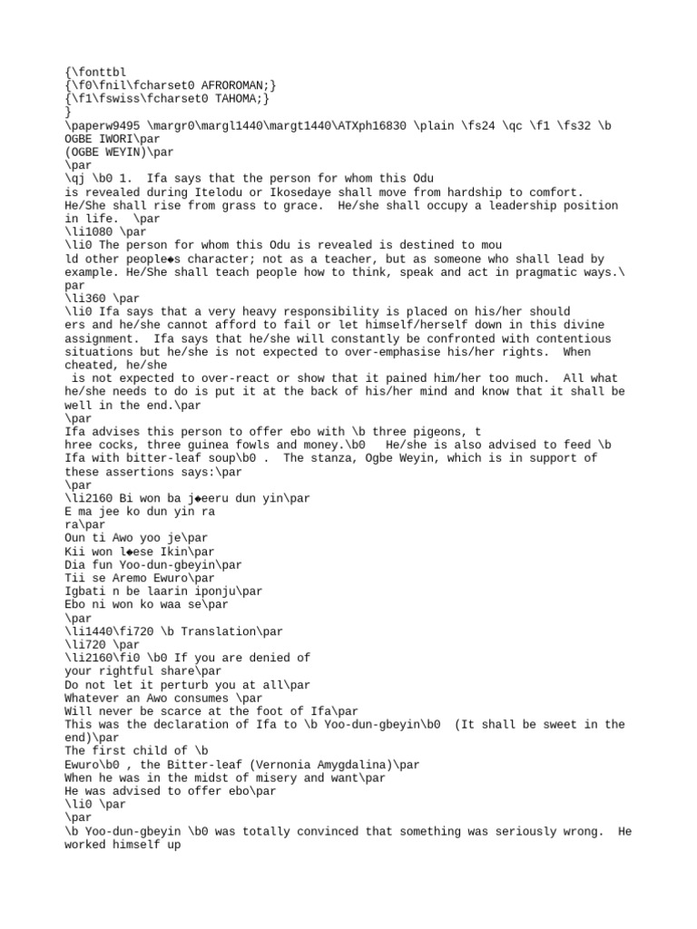 Ogbe Iwori 18 | PDF