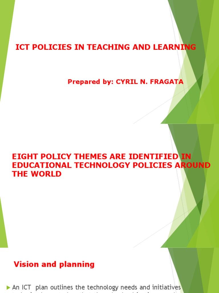 Ict Policies In Teaching And Learning Ppt