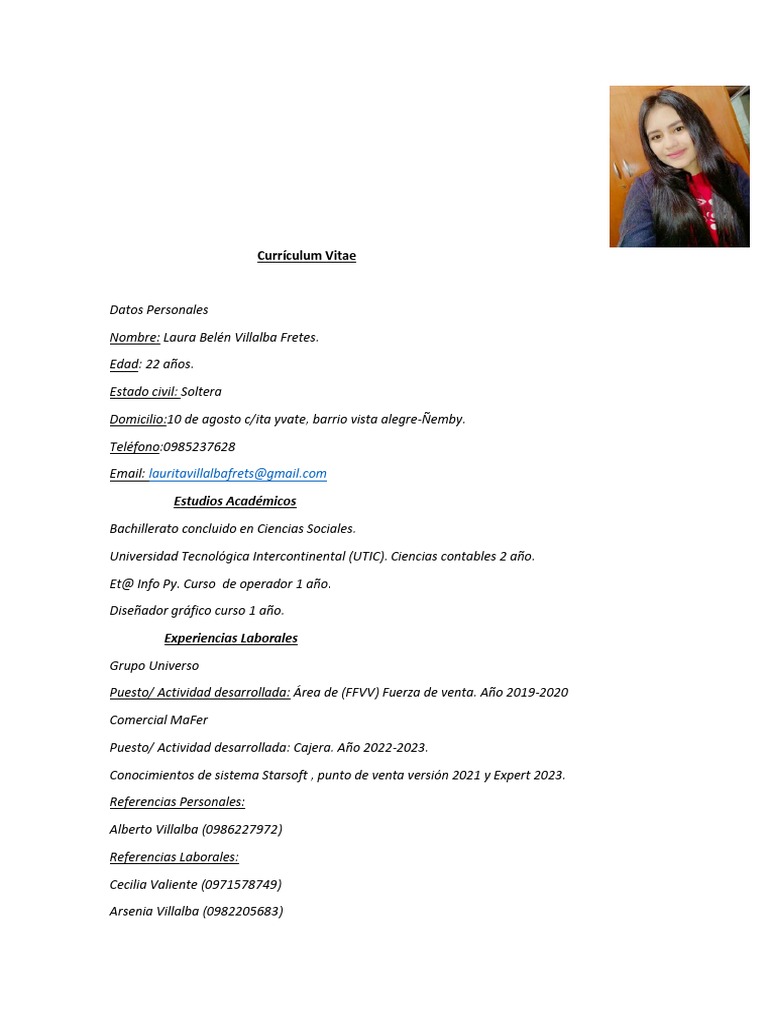 Currículum+Vitae+1 | PDF | Crecimiento personal y profesional ...