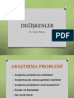 Değişkenler Ve Araştırma Problemi