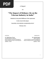 Real IBPV Report On Impact of Reliance Jio On Telecom Industry