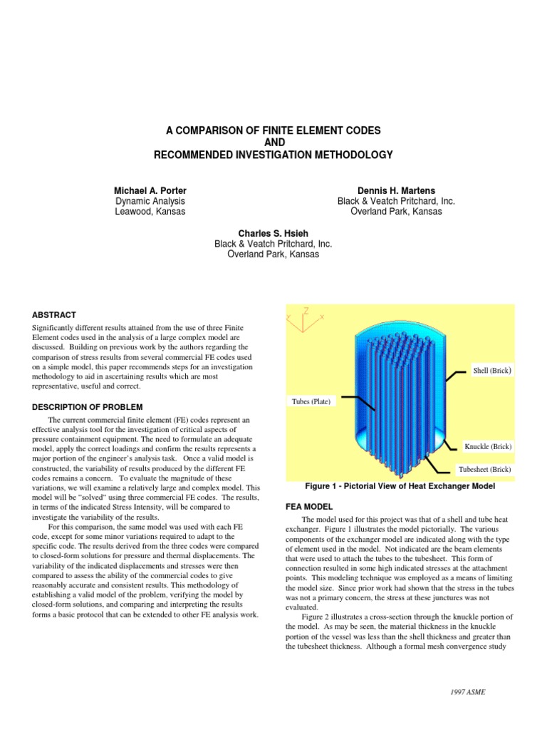 Finite Element Code Comparison Study | PDF | Stress (Mechanics ...