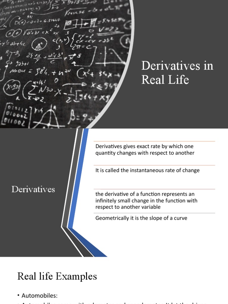 Derivatives in Real Life PDF Derivative Velocity