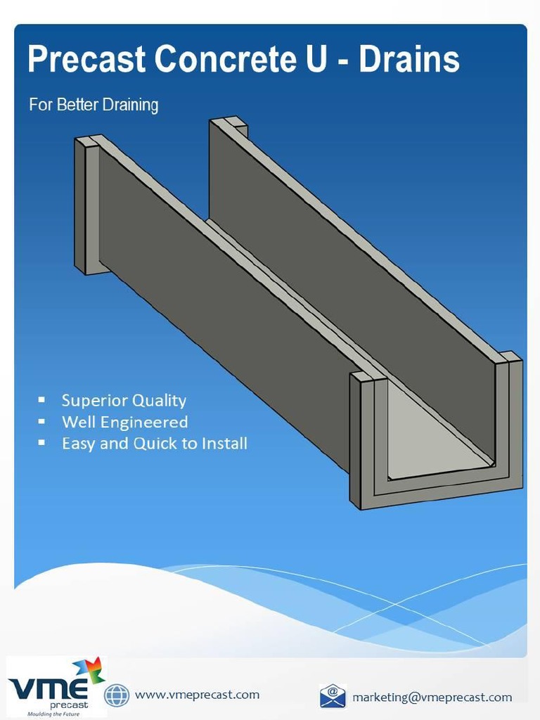 Precast Concrete U Drains | Download Free PDF | Concrete | Drainage
