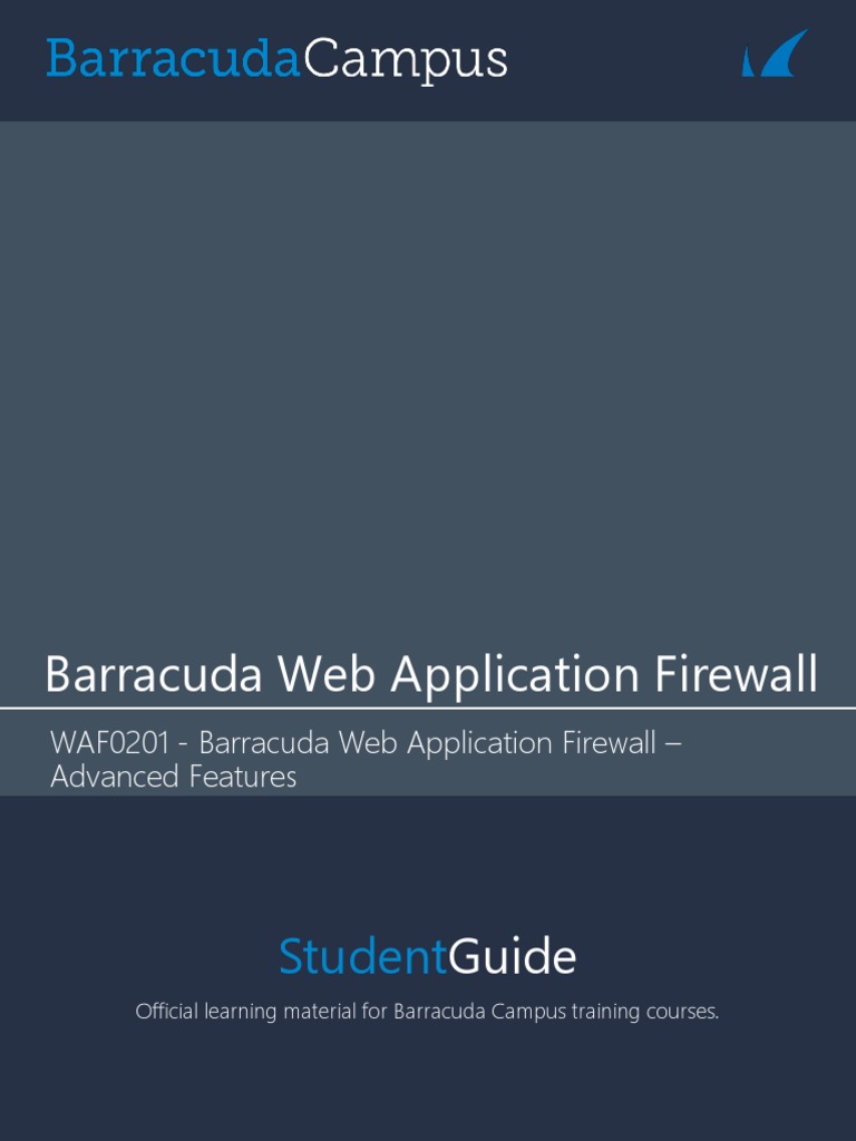 Waf0201 barracuda web application firewall advanced features