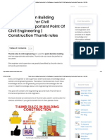 Thumb Rules in Building Construction For Civil Engineers - Important Point of Civil Engineering - Construction Thumb Rules - Civil Site