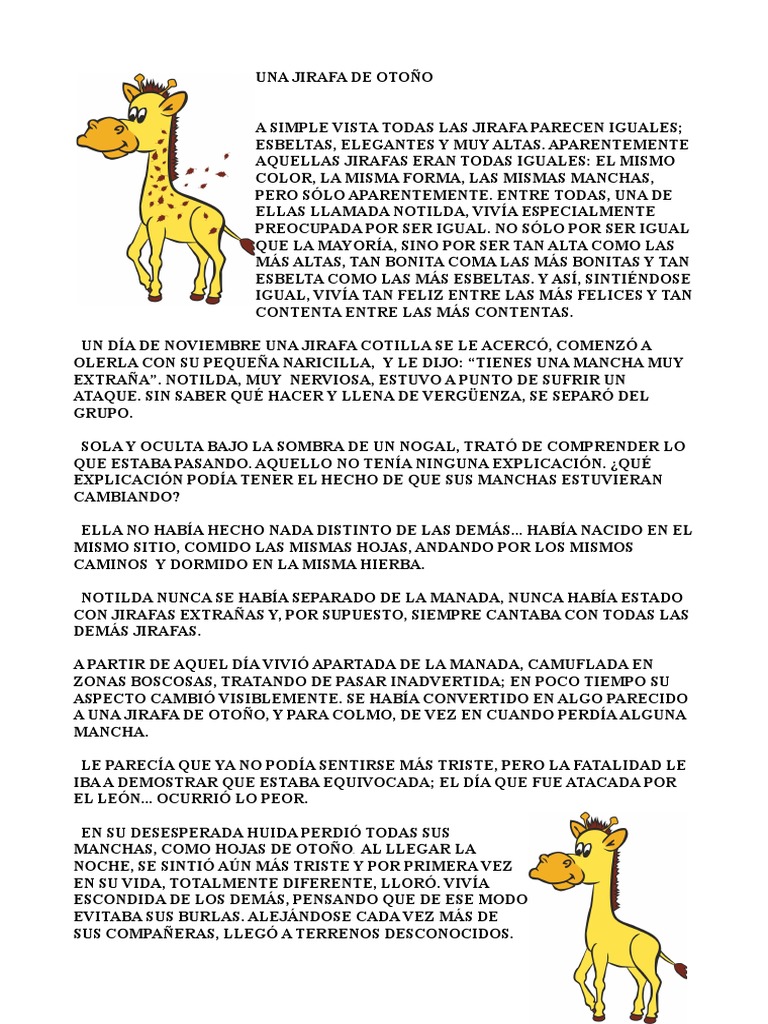 Una Jirafa De Otoño Pdf Mamíferos De áfrica