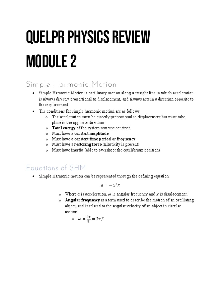 Module 2 Unit 1 Physics Review | PDF | Sound | Waves