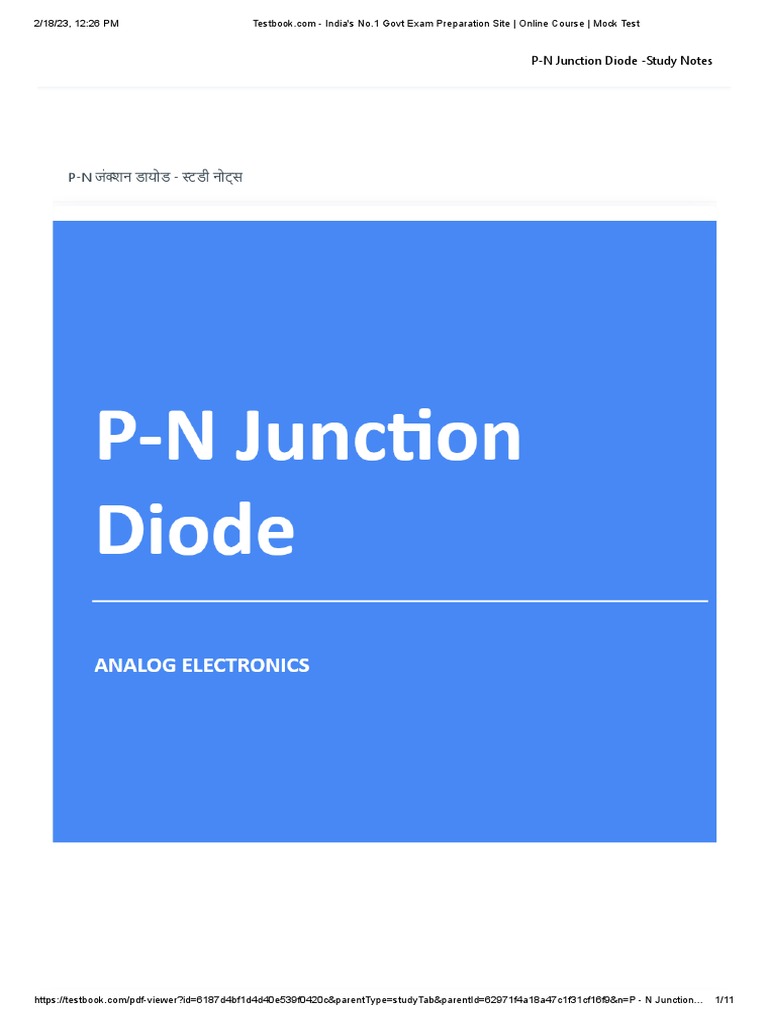 P N Junction Diode Pdf – Polarisation De La Diode – TWYPA
