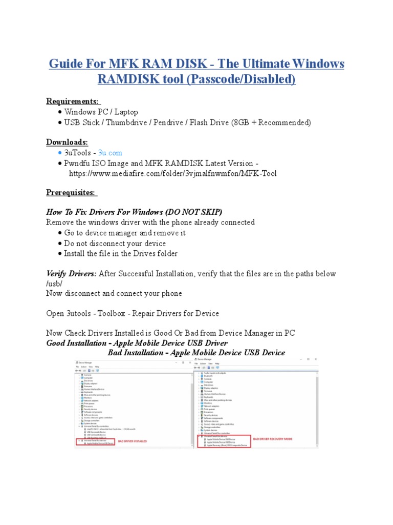 MFK RAM Disk Guide for Windows Users | PDF
