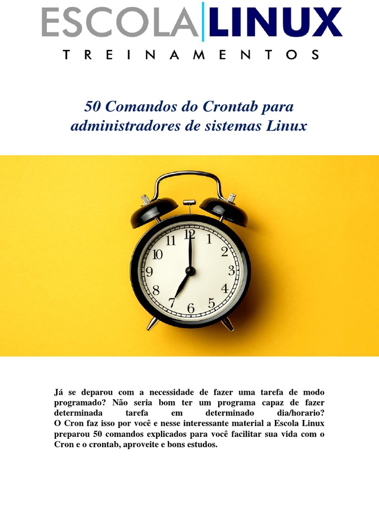 Livro comandos bsicos do crontab pdf usu rio inform tica linux