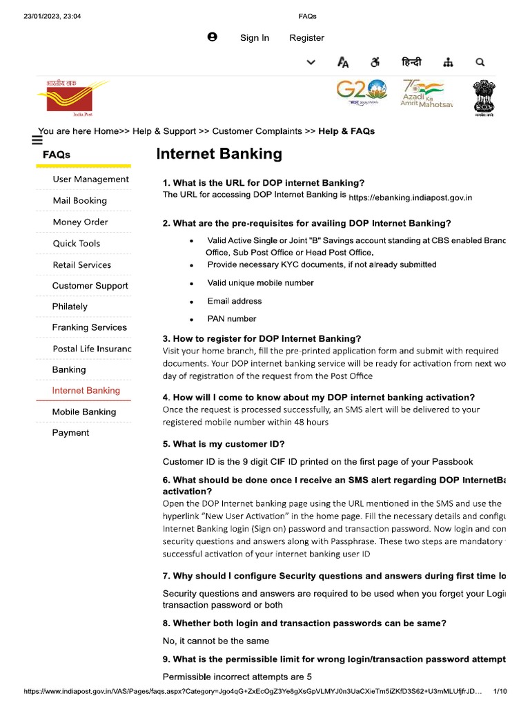 Post Ebanking Rules PDF