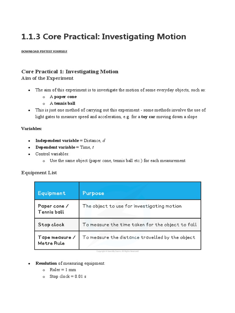 Investigating Motion of Everyday Objects | PDF | Experiment | Measurement