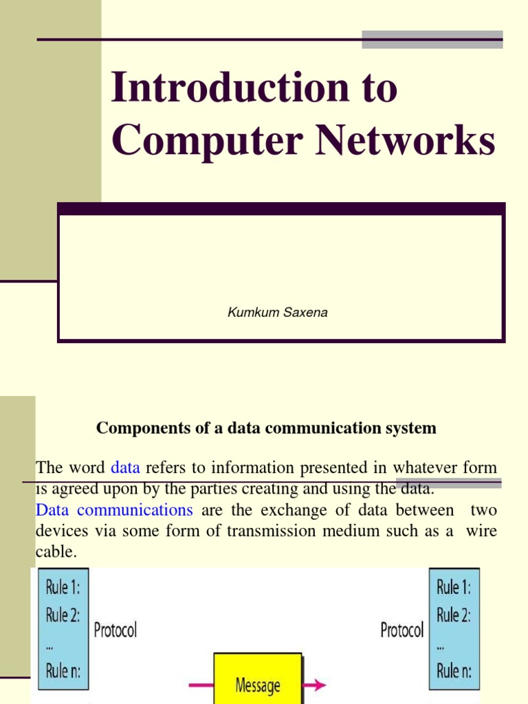 Introduction To Computer Networks | PDF | Computer Network | Osi Model