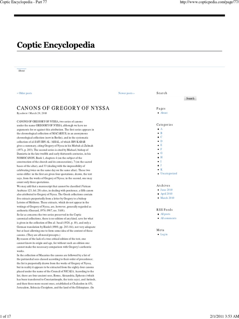The Coptic Encyclopedia – Copt – OUCEBE