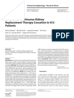 Criteria For Continuous Kidney Replacement Therapy Cessation in ICU Patients