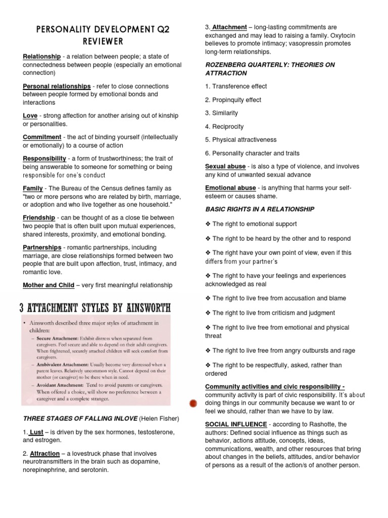 PERSONAL DEVELOPMENT Reviewer | PDF