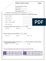 Nastavni Listić: Linearna Funkcija - Prošireni Sadržaj Datum