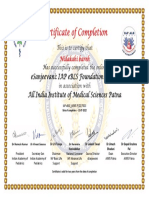 Certificate of Completion: Esanjeevani: Iap Ebls Foundation Course All India Institute of Medical Sciences Patna