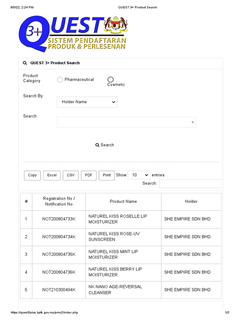 Quest 3 Product Search Pdf