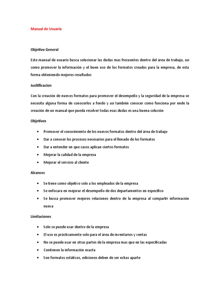 Manual de Uso de Formatos Empresariales | PDF