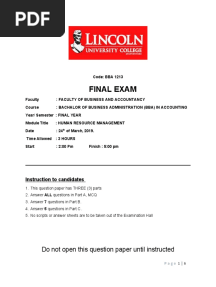 Final Exam Paper - HRM
