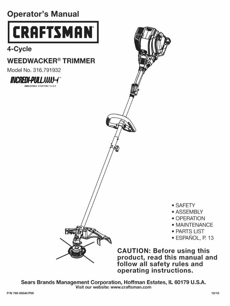 Craftsman 4 Cyl Weed Eater | PDF