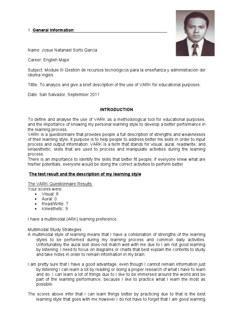 VARK | PDF | Learning Styles | Cognition