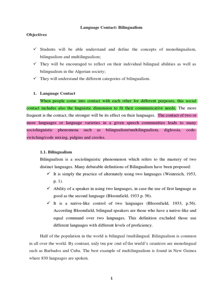 Understanding Bilingualism Types | PDF | Multilingualism | Applied ...